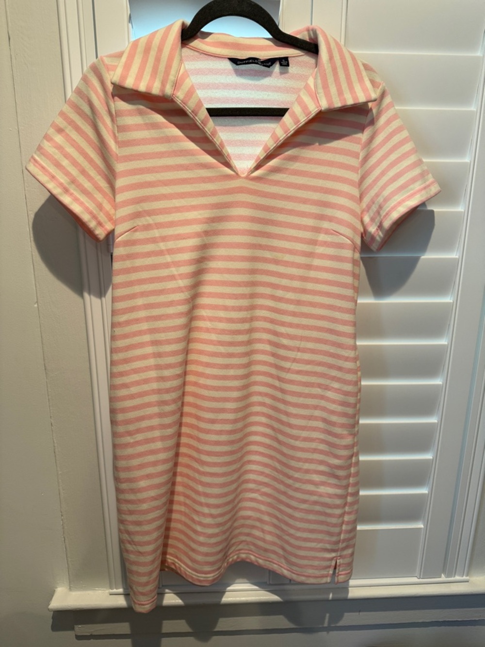 Duffield Lane Pink & White Striped Knit dress size small